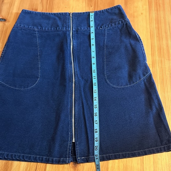 Utility Canvas Made in the USA Denim midi skirt. - Picture 6 of 7